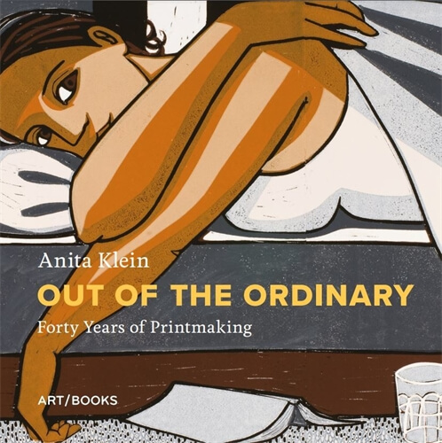 Book cover of simply painted woman lying in bed, looking at viewer, torso, head and arms visible. Painted in browns, greys and whites. Title is bold, yellow, sans serif font with author and subtitle written in light, white, font