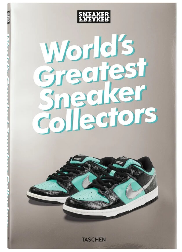 Silver book cover featuring a pair of sneakers with title displayed in bold, white font in centre