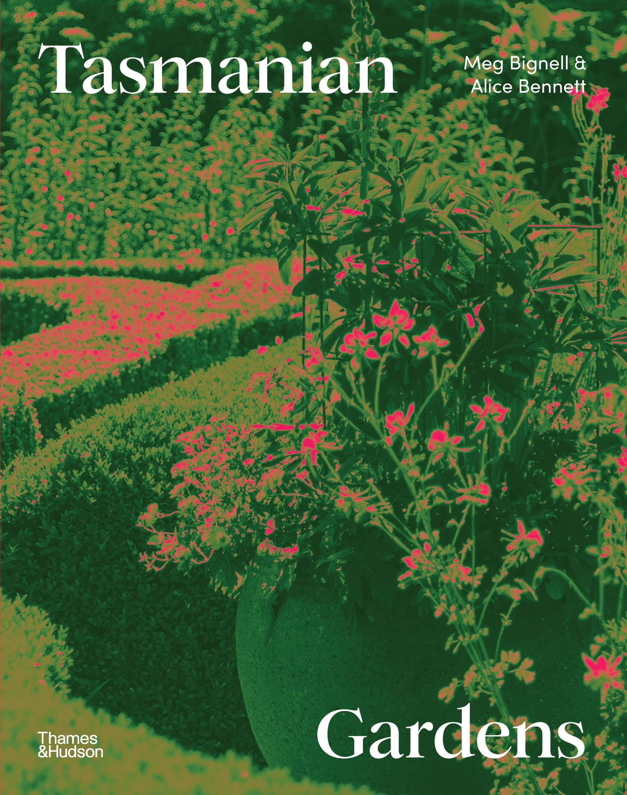 Book cover of Tasmanian Gardens, featuring an image of a lush, green garden with a tree in the foreground
