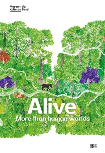 Book cover of Alive, featuring an illustration of trees and animals