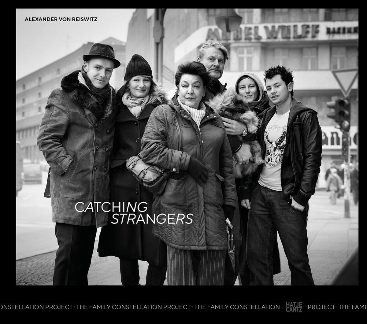 book cover featuring black and white photograph of a group of six people